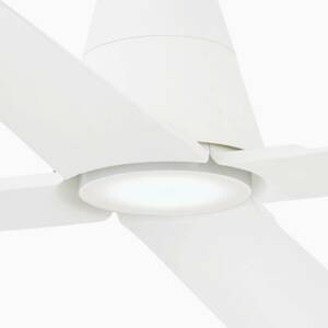 FARO BARCELONA Stropní ventilátor Typhoon L LED světlo IP44 bílá