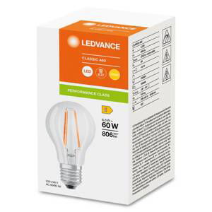 OSRAM LED žárovka filament E27 6,5W 827, transparentní