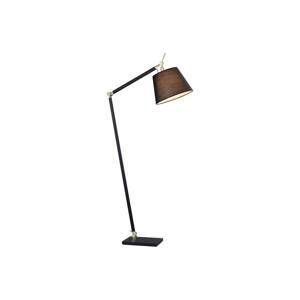 Lucande Stojací lampa Lucande Movado, nastavitelná, černá / zlatá