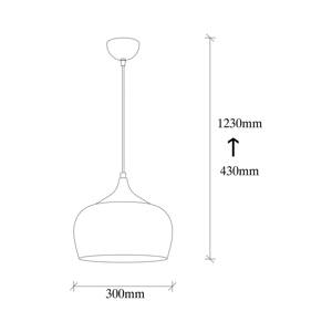 Opviq Závěsné světlo Berceste 212-S Ø30cm černá/zlatá