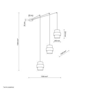 TK Lighting Závěsné svítidlo Calisto, juta, přírodní hnědá, 3 světla, decentralizované