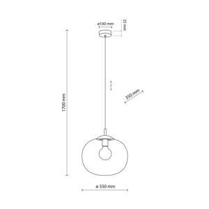 TK Lighting Závěsné svítidlo Vibe, grafitově šedé průhledné sklo, Ø 35 cm