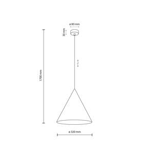 TK Lighting Závěsné svítidlo Cono, jedno světlo, Ø 32 cm, oranžová barva