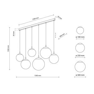 TK Lighting Závěsné svítidlo Esme, opálové sklo, šestisvětlo, lineární