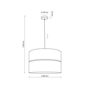 TK Lighting Závěsná lampa Nicol, černá/dřevěný efekt, Ø 38 cm, 1 světlo, 1 x E27