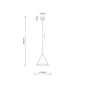 TK Lighting Závěsné svítidlo Cono, bílé, Ø 19 cm, ocel, jednoplamenné