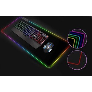 Herní podložka pod myš a klávesnici s RGB podsvícením - 80 x 30 cm