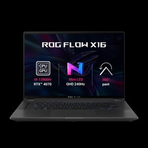 ASUS ROG Flow X16, i9-13900H, 32GB, 1TB SSD, RTX4070, 16" QHD+ 16:10, Win11H, Off Black