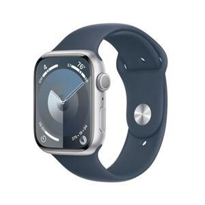 Apple Watch Series 9 GPS 41mm Silver Aluminium Case with Storm Blue Sport Band - S/M