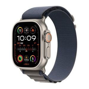 Apple Watch Ultra 2 GPS + Cellular, 49mm Titanium Case with Blue Alpine Loop - Small