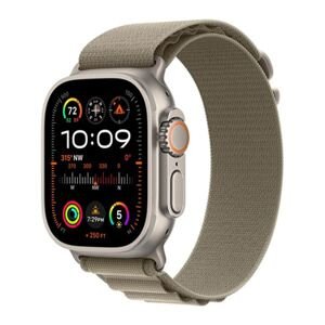 Apple Watch Ultra 2 GPS + Cellular, 49mm Titanium Case with Olive Alpine Loop - Large