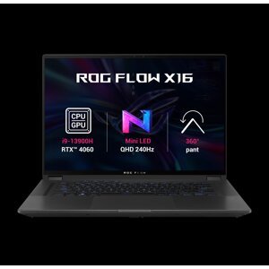 ASUS ROG Flow X16, i9-13900H, 16GB DDR5, 1TB SSD, RTX4060, 16" QHD+ 16:10, Win11H, Off Black