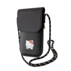 Hello Kitty PU Daydreaming Logo Leather Wallet Phone Bag, black