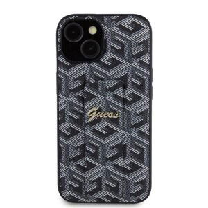 Guess PU Grip Stand G Cube Zadní Kryt pro iPhone 15, black