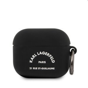 Karl Lagerfeld Rue St Guillaume silikonový obal pro Apple AirPods 3, čieré