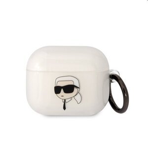 Karl Lagerfeld 3D Logo NFT Karl Head TPU obal pro Apple AirPods 3, bílý