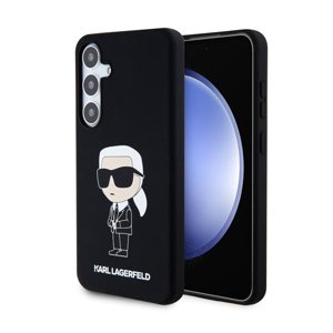 Zadní kryt Karl Lagerfeld Liquid Silicone Ikonik NFT pro Samsung Galaxy S24, černý