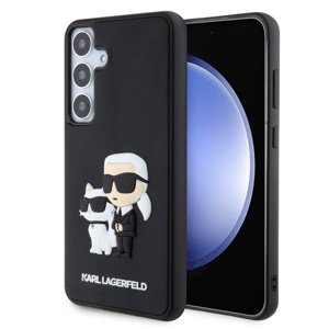 Zadní kryt Karl Lagerfeld 3D Rubber Karl and Choupette pro Samsung Galaxy S24 Plus, černý