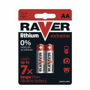 Lithiová tužková baterie AA, RAVER Extreme, 2 kusy