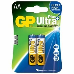 Alkalická tužková baterie AA, GP Ultra Plus, 2 kusy