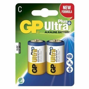 Alkalická baterie typ C, GP Ultra Plus, 2 kusy