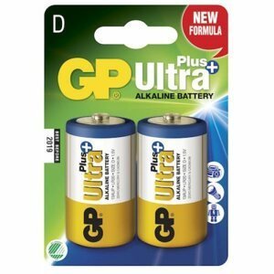 Alkalická baterie typ D, GP Ultra Plus, 2 kusy