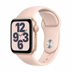 Apple Watch SE GPS, 40mm Gold Aluminium Case with Pink Sand Sport Band-Regular