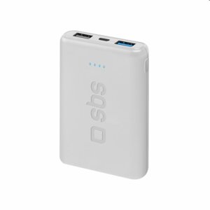 SBS záložní zdroj PowerBank Pocket 5000 mAh, 2xUSB 2.1A, bílá