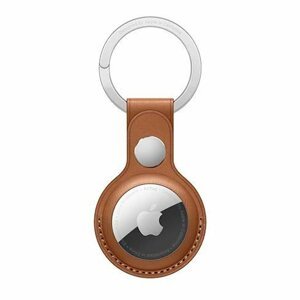 Apple AirTag Leather Key Ring, saddle brown