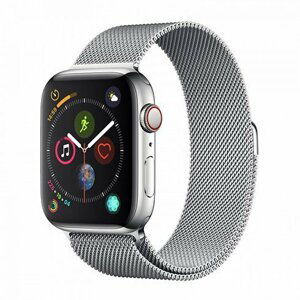 Elegantní kovový řemínek Devia Milanese Loop pro Apple Watch 44mm, stříbrný