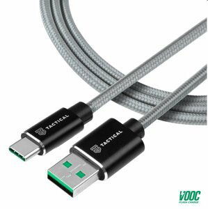 Tactical kevlarový USB-A/USB-C kabel s podporou Oppo SuperVOOC 2.0, 1m