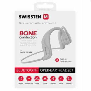 Swissten Bluetooth Earbuds bone conduction, bílá