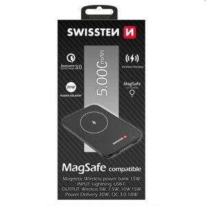 Swissten Powerbank pro iPhone 12, 12 Pro, 12 Pro Max, 13, 13 Mini, 13 Pro Max, 5000mAh