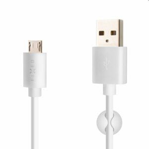 FIXED Datový a nabíjecí kabel USB/micro USB, 20 W, 2 m, bílý