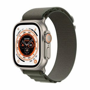 Apple Watch Ultra GPS + Cellular 49mm Titanium Case with Green Alpine Loop Medium