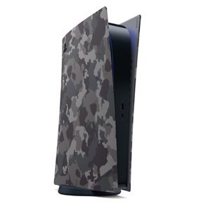PS5 Digital Cover, gray camouflage
