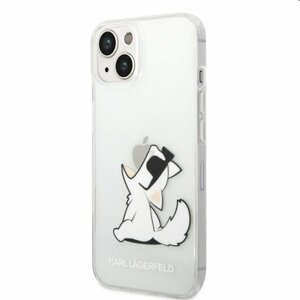 Pouzdro Karl Lagerfeld PC/TPU Choupette Eat for Apple iPhone 14, transparent