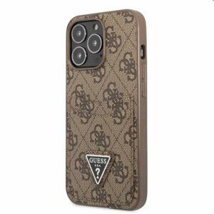 Pouzdro Guess 4G Saffiano Double Card pro Apple iPhone 13 Pro, hnědé