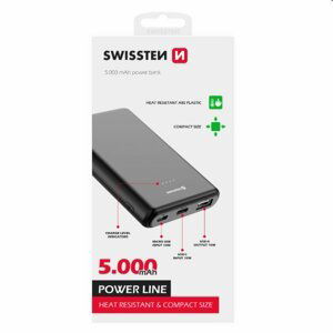 Swissten Power Line Powerbank 5 000 mAh 10W, černá