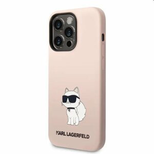 Zadní kryt Karl Lagerfeld Liquid Silicone Choupette NFT pro Apple iPhone 14 Pro, růžové