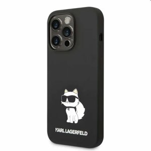 Zadní kryt Karl Lagerfeld Liquid Silicone Choupette NFT pro Apple iPhone 14 Pro, černé