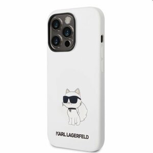 Zadní kryt Karl Lagerfeld Liquid Silicone Choupette NFT pro Apple iPhone 14 Pro, bílé