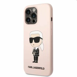 Zadní kryt Karl Lagerfeld Liquid Silicone Ikonik NFT pro Apple iPhone 13 Pro, růžové