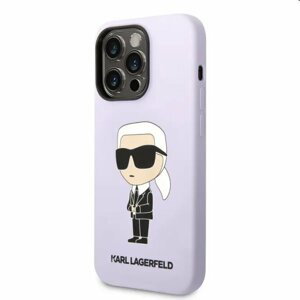 Zadní kryt Karl Lagerfeld Liquid Silicone Ikonik NFT pro Apple iPhone 14 Pro Max, fialové