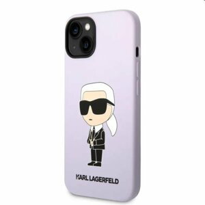 Zadní kryt Karl Lagerfeld Liquid Silicone Ikonik NFT pro Apple iPhone 14, fialové