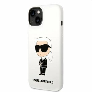Zadní kryt Karl Lagerfeld Liquid Silicone Ikonik NFT pro Apple iPhone 14, bílé