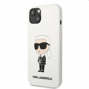 Zadní kryt Karl Lagerfeld Liquid Silicone Ikonik NFT pro Apple iPhone 13, bílé