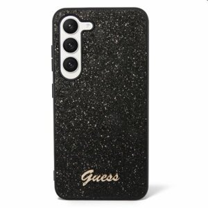 Pouzdro Guess PC/TPU Glitter Flakes Metal Logo pro Samsung Galaxy S23, černé