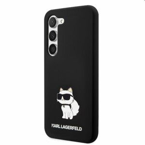 Pouzdro Karl Lagerfeld Liquid Silicone Choupette NFT pro Samsung Galaxy S23 Plus, čierne