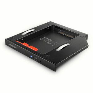 AXAGON RSS-CD09 2.5" SSD/HDD caddy into DVD slot, 9.5 mm, LED, ALU